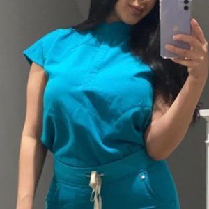 Figs Teal Rafaela Scrub Top XS